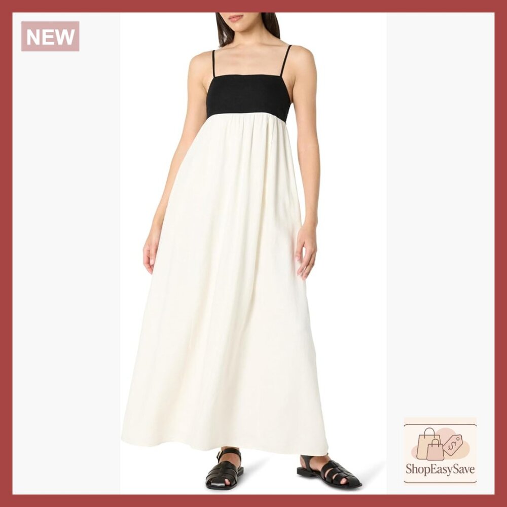 Strappy Maxi Dress Colorblock Casual Chic Elegant Adjustable Sliders Side